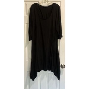 BARBARA SPEER Black Designer Oversized Dress Xl Lagenlook Fashion Runway